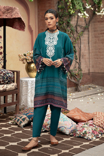 Cross Stitch Speckle Forest-2pc- Khaddar Suit Winter Edit 1 Khaddar Linen 2022 Online Shopping